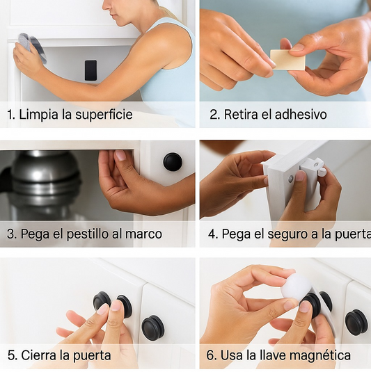 Cerradura magnética para puertas y cajones