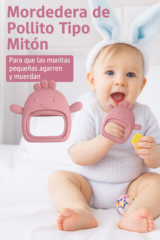 Mordedor de bebé con forma de pollito