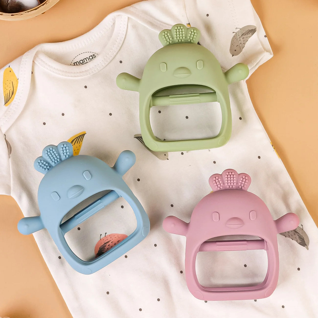 Mordedor de bebé con forma de pollito